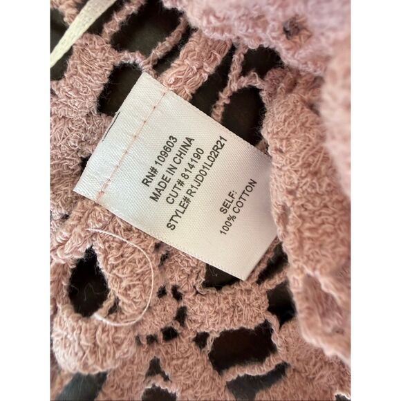 NWT Rabbit Rabbit Rabbit Pink Crochet Cardigan Shrug XL - Picture 7 of 7